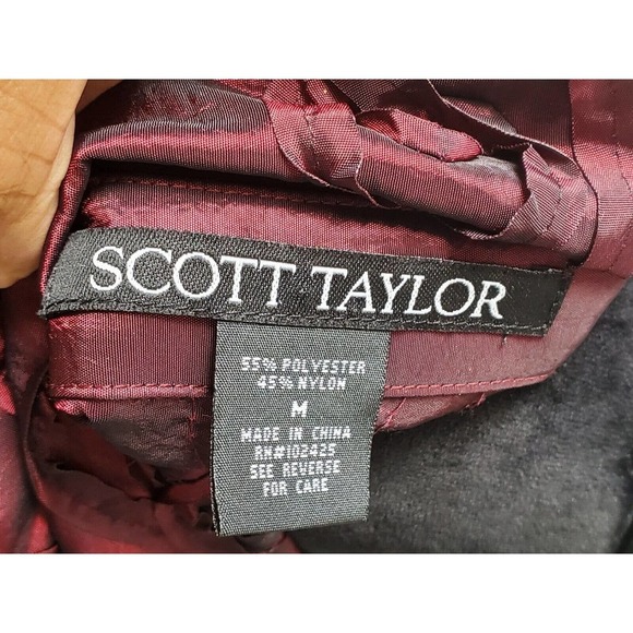 Scott Taylor Women Burgundy Polyester Collared Long Sleeve Buttons Down Shirt M - Picture 9 of 12